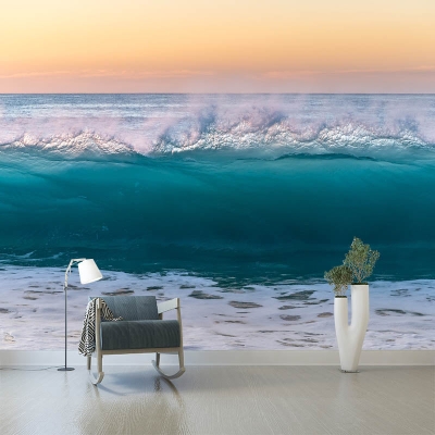 Sea Bench Photography Fotomurale Soggiorno Resistente alla buccia e alla muffa tropicale