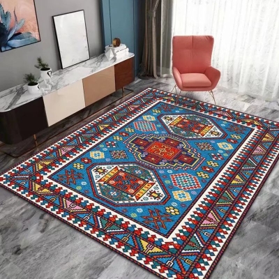 Tappeto lavabile in poliestere con motivo grafico rosso scuro Bohemia per salotto
