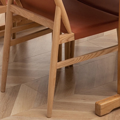 Sedia da pranzo moderna in legno massello con sedia laterale imbottita