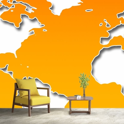 Carta da parati ambientale Mappa terrestre Soggiorno Murales Murale resistente alle macchie