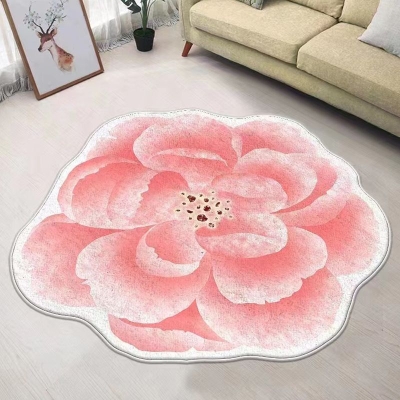 Tappeto a fiori arancioni Tappeto semplice in poliestere Tappeto con supporto antiscivolo per soggiorno