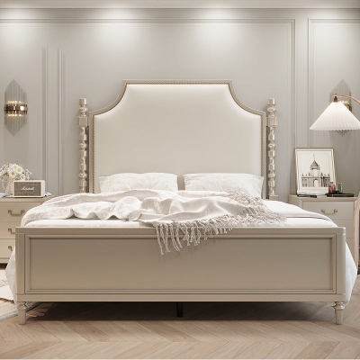 Testata letto standard in legno massello francese con struttura letto con gambe