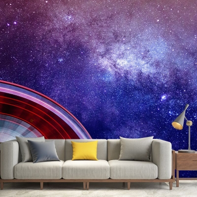 Carta da parati dell'universo dei cartoni animati, resistente alla muffa, decorazione murale per la camera da letto