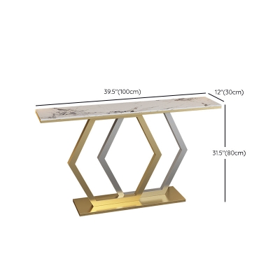 Glam-Konsolen-Akzenttisch, Sofatisch mit Antik-Finish in Stein