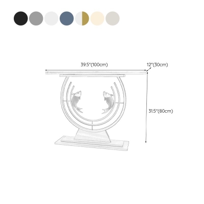 31,5" H Moderner Konsolen-Akzenttisch, Antik-Finish, Halbmond-Konsole