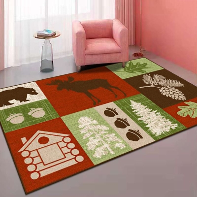 Tappeto moderno rosso Tappeto da Babbo Natale in poliestere Tappeto antiscivolo BKing per soggiorno