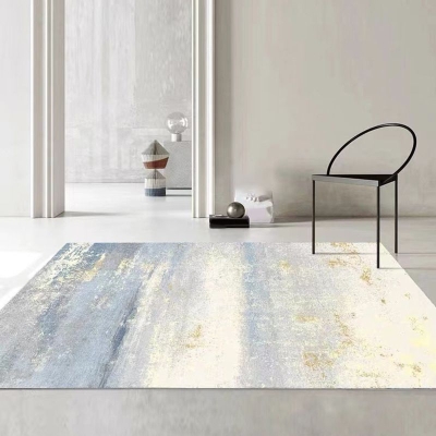 Tappeto moderno grigio chiaro Tappeto con area grafica in poliestere Tappeto lavabile per la decorazione domestica