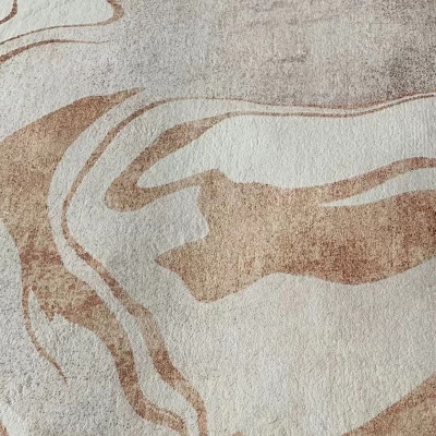 Tappeto grafico astratto marrone chiaro Tappeto moderno in poliestere per salotto