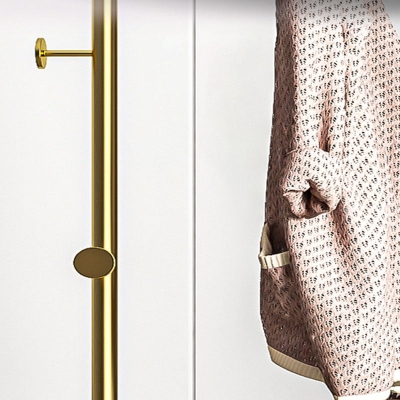 Moderne Garderobe aus Metall mit freistehenden Haken und Kleiderb&uuml;geln f&uuml;r das Wohnzimmer