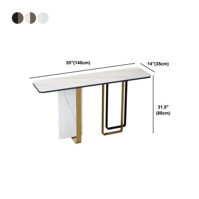 Consolle rettangolare Glam da tavolo bianco/nero per ingresso alto 31,5 pollici