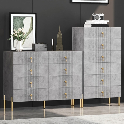 Zeitgen&ouml;ssische Glam-Kommode aus Holz mit Schubladen mit Soft-Close-Funktion