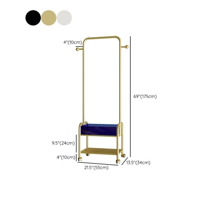 Glam Metallic-Kleiderb&uuml;gel, freistehende Garderobenhaken, Design-Garderobe mit Regalen