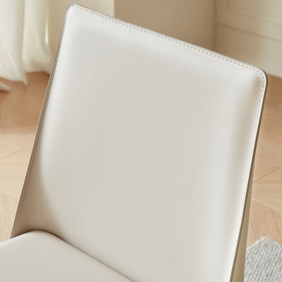 Sedia da pranzo senza braccioli per sala da pranzo imbottita in ecopelle contemporanea