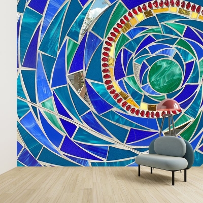 Carta da parati contemporanea resistente alla muffa Illustrazione geometrica murale