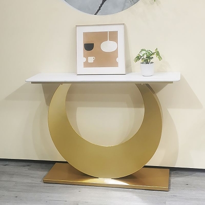 Consolle rettangolare Glam Slate Consolle con base in metallo per ingresso