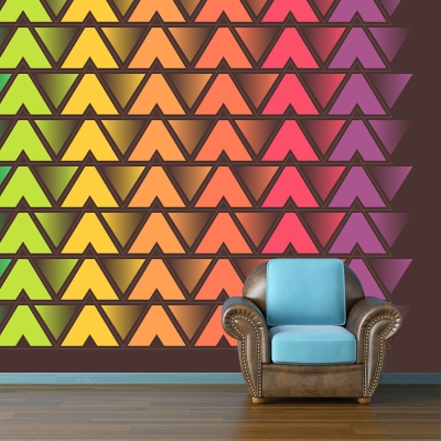 Carta da parati fotografica con geometria cromatica, decorazione murale per salotto