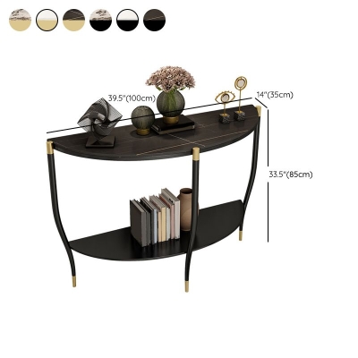 Stone Half Moon Konsolentisch 33,46" hoch, Beine inklusive Akzenttisch