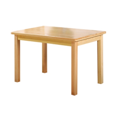 Tavolo da pranzo moderno con piano rettangolare in pino naturale con 4 gambe