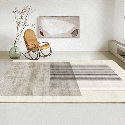 Tappeto dalla linea moderna Tappeto in poliestere marrone chiaro Tappeto antimacchia per la decorazione domestica