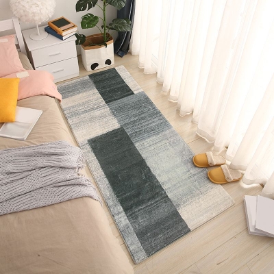 Tappeto moderno beige Tappeto lavabile in poliestere a blocchi di colore per la decorazione domestica