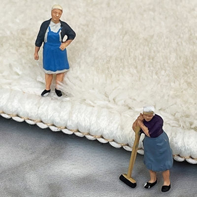 Tappeto resistente alle macchie a forma di ellisse con fiori di cartone animato per la decorazione domestica