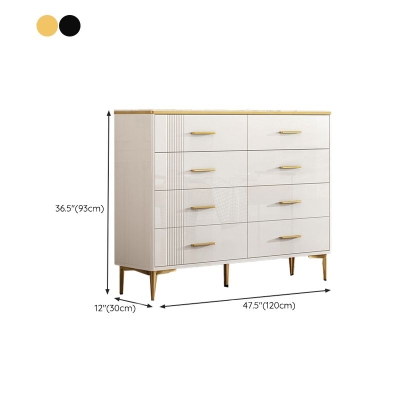 Glam Kommode Schlafzimmer Stone 16" breite Aufbewahrungstruhe in Wei&szlig; mit Schubladen