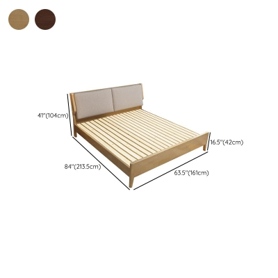 Letto standard moderno in legno massello, testiera letto imbottita rettangolare