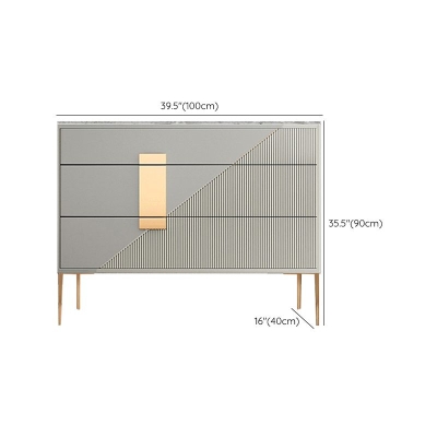 15,6 Zoll breite klassische Glam Kommode aus Stein mit 3/6 Schubladen