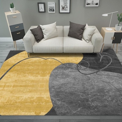 Tappeto antimacchia in stile contemporaneo a forma rettangolare per la decorazione domestica