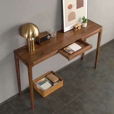 Massivholz-Mid-Century-Modern-Tisch in Brone-Konsolentisch 30"H