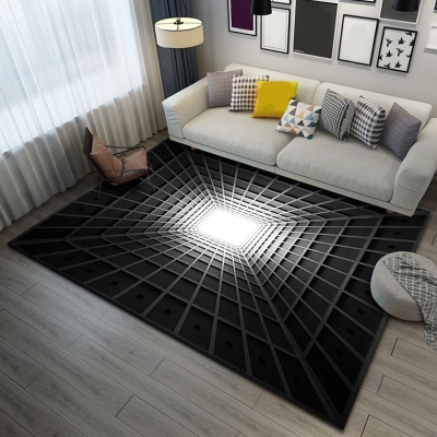 Tappeto moderno viola Tappeto geometrico 3D in poliestere Tappeto resistente alle macchie per soggiorno