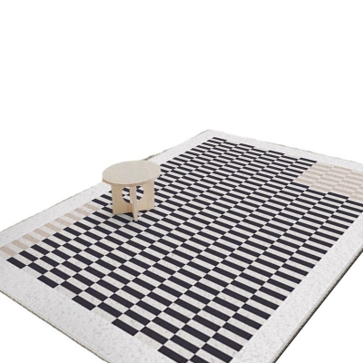 Tappeto casual beige Tappeto in linea di poliestere Tappeto resistente alle macchie per soggiorno