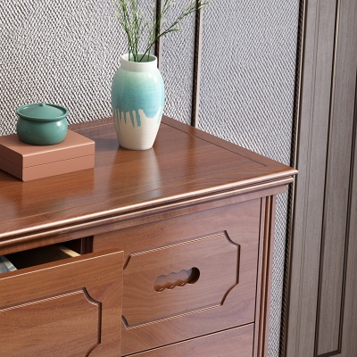Cassettiera moderna in legno di gomma da 83 cm con 6 cassetti per camera da letto