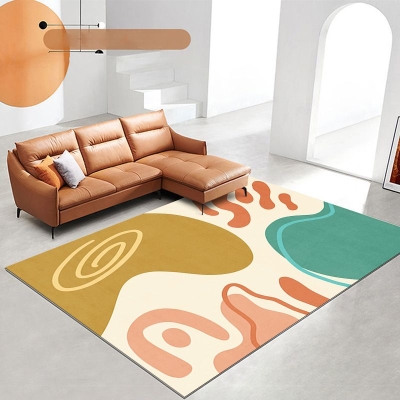 Tappeto moderno in tessuto colorato Tappeto lavabile in poliestere arancione per soggiorno