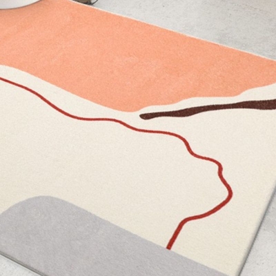 Tappeto moderno beige Tappeto dalla linea irregolare Tappeto lavabile per arredamento casa