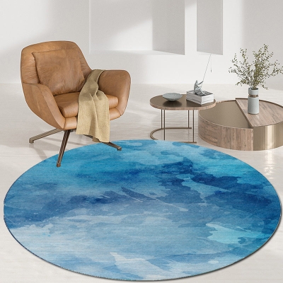 Tappeto con area stampata astratta, poliestere, supporto antiscivolo, tappeto rotondo, moderno, per interni, camera da letto