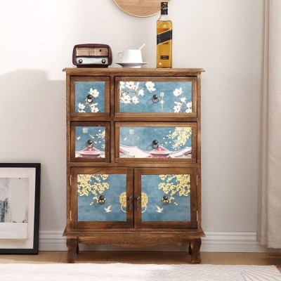 Cassettiera verticale in legno in stile tradizionale con cassetti