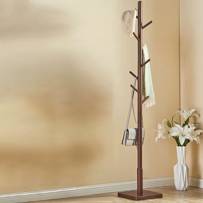 69" hoher Flurbaum mit Haken Flurst&auml;nder Moderner Kleiderb&uuml;gel aus massivem Holz