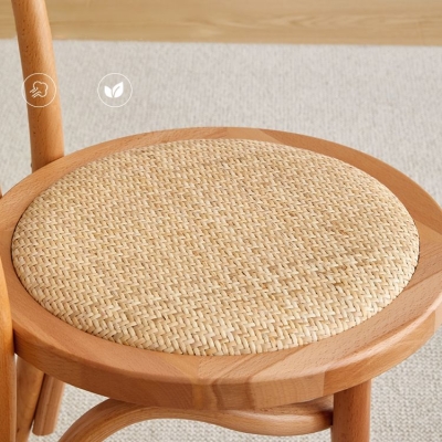 Sedia da pranzo laterale per sala da pranzo contemporanea in legno massello con schienale aperto