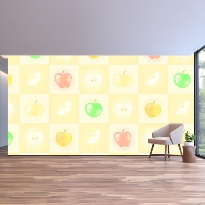 Carta da parati ambientale con illustrazione di frutta Carta da parati per interni