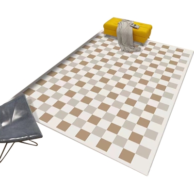 Tappeto moderno arancione chiaro Tappeto in poliestere con geometria Tappeto lavabile per la decorazione domestica