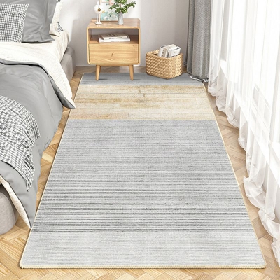 Tappeto dalla linea moderna Tappeto da interni in poliestere beige Tappeto lavabile per la decorazione domestica