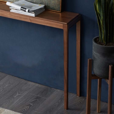 Mid-Century Modern Konsolen-Sofatisch aus Kiefernholz, rechteckiger Beistelltisch mit 4 Beinen f&uuml;r den Flur