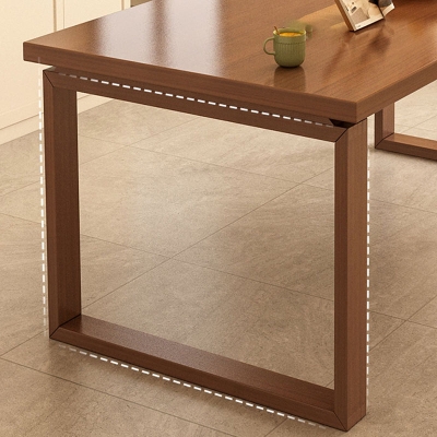 Tavolo da pranzo moderno rettangolare in legno con gambe in legno massello per soggiorno