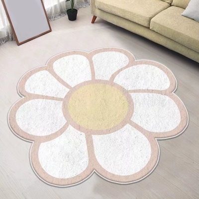 Tappeto moderno giallo Tappeto floreale in poliestere Tappeto resistente alle macchie per la decorazione domestica