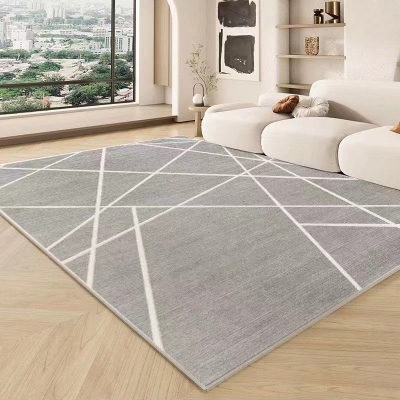 Tappeto Gray Line Tappeto in poliestere per area casual Tappeto con supporto antiscivolo per salotto