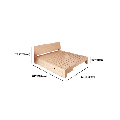 Letto scandinavo con pannelli in legno massello con testiera rettangolare