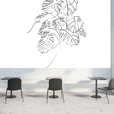 Illustrazione Murale con piante Carta da parati resistente alla muffa Carta da parati per camera da letto