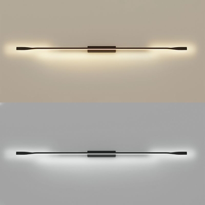 Lampade da parete in metallo a forma lineare, applique da parete in stile moderno in nero