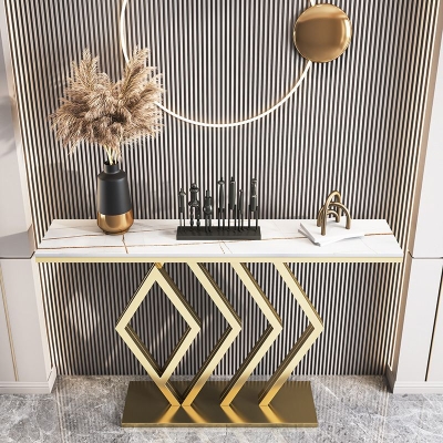 Glam Stone Konsolentisch, rechteckiger Konsolen-Sofatisch f&uuml;r Flur